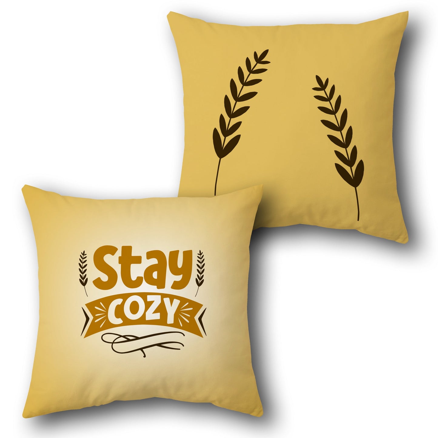 Stay Cozy Wheat Cushion (Front & Back)