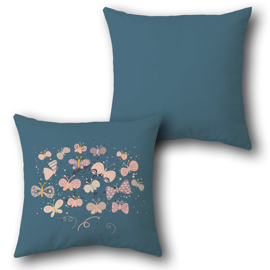 Whimsical Butterflies Cushion (Single, Front & Back)