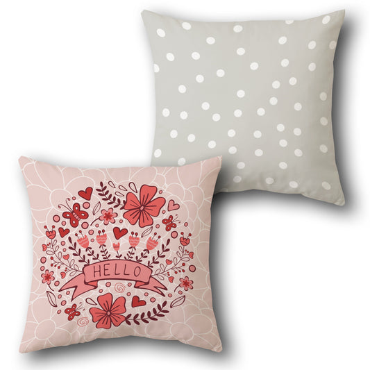 Hello Floral Single Cushion (Front & Back)