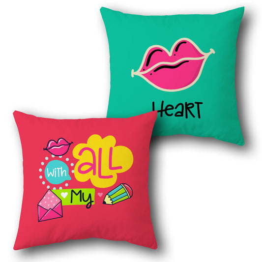 With All My Heart Cushion (Single, Front & Back)