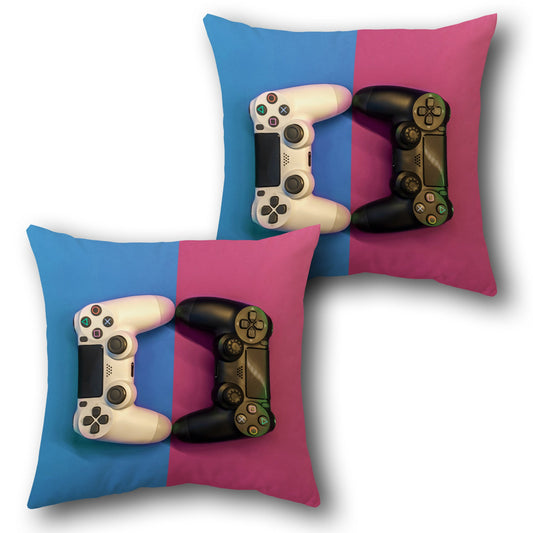 Game On Blue and Pink Throw s  Design Cushion Single (Front & Back)