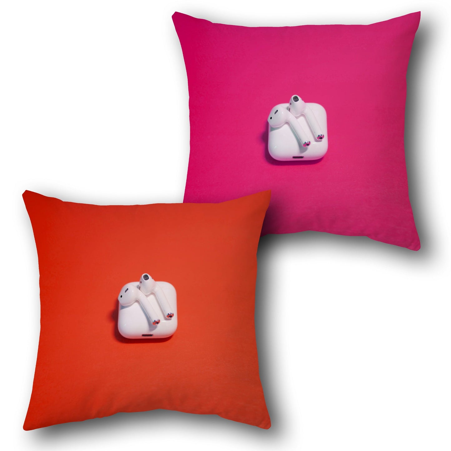 Tech Beat Orange and Pink Throw s  Design Cushion Single (Front & Back)