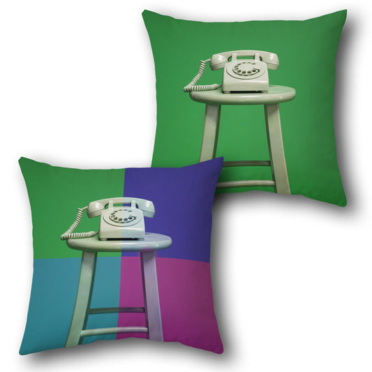 Retro Call Multi-Color Throw s  Design Cushion Single (Front & Back)