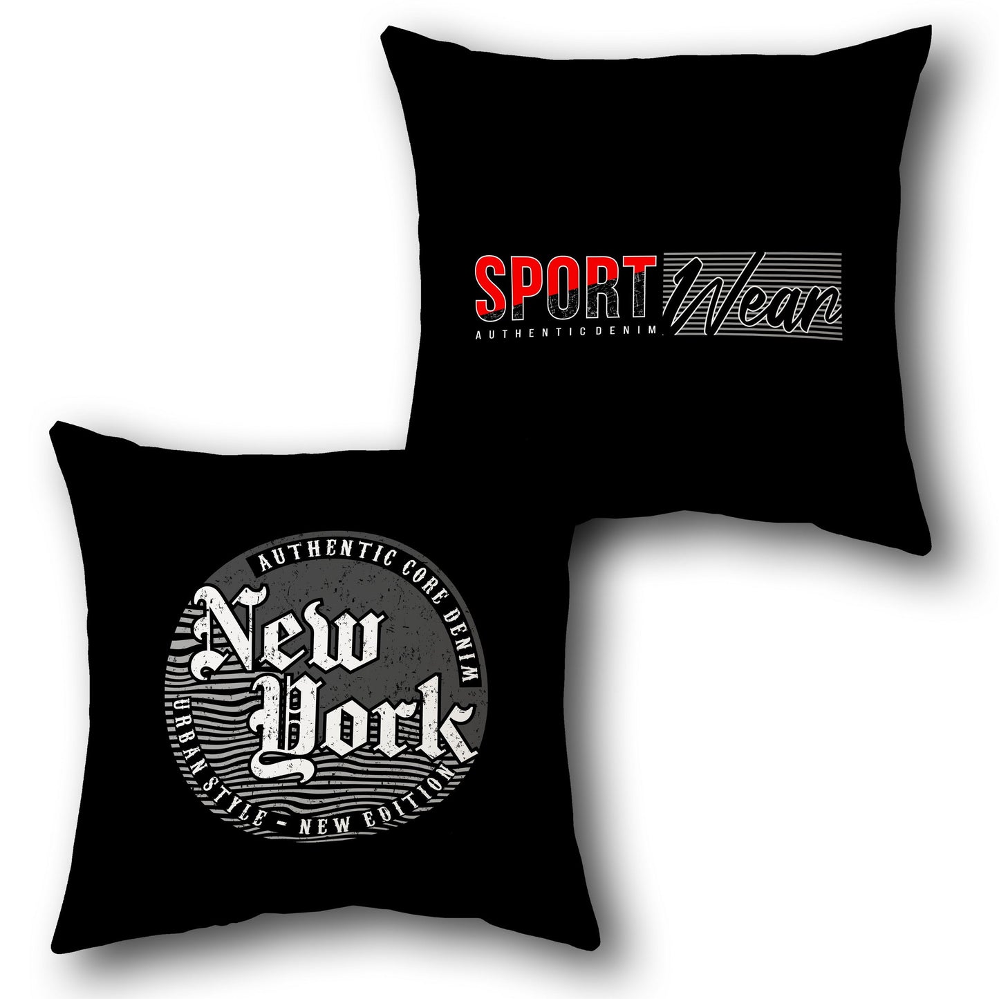 CitySport Black    Design Cushion Single (Front & Back)
