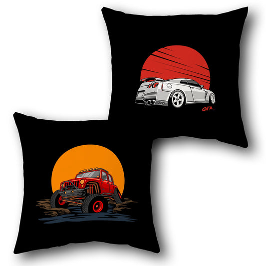 Off-Road & GT-R Throw s  Design Cushion Single (Front & Back)