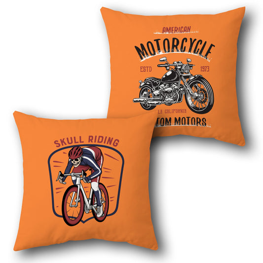 Biker & Cyclist Throw s  Design Cushion Single (Front & Back)