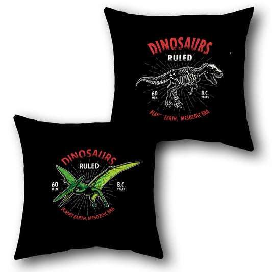 Dinosaurs Ruled   - Jet Black Design Cushion Single (Front & Back)