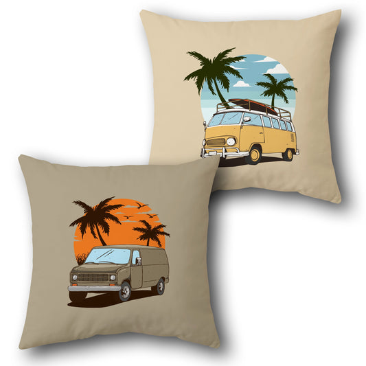 Sun Van   - Sandy Beige Design Cushion Single (Front & Back)