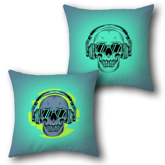 Skull Beats Vibe Throw   Design Cushion Single (Front & Back)
