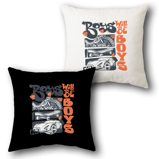 Boys Will Be Boys Adventure Throw   Design Cushion Single (Front & Back)