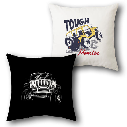 Vintage Retro Buckle Up I Want To Try Something Offroad Car Throw  Design Cushion Single (Front & Back)