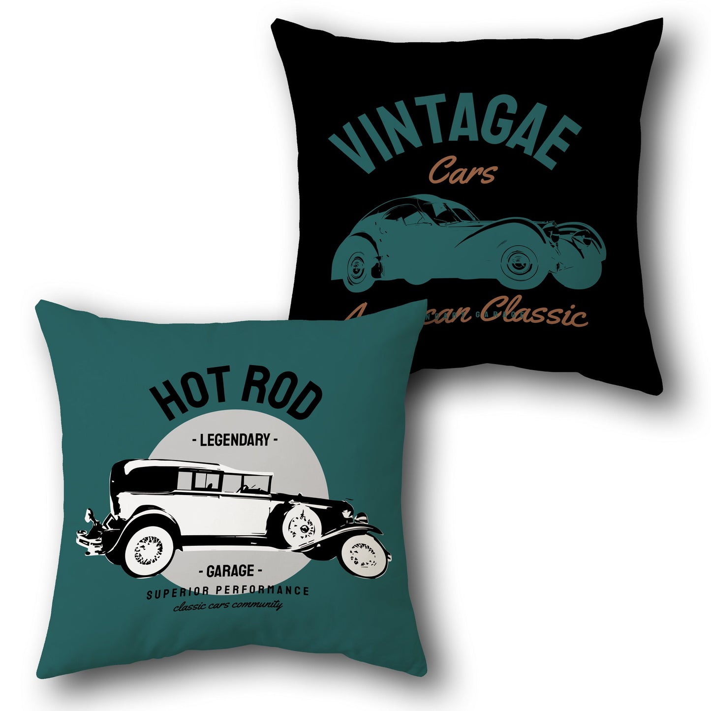 Hot Rod Vintage Car Cushion (, Front & Back)