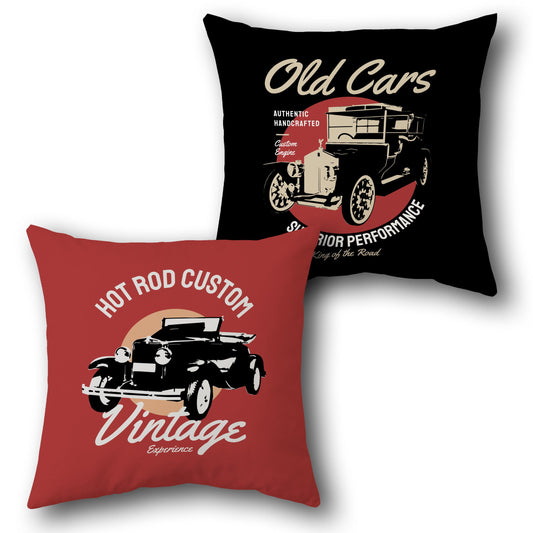 Hot Rod Old Cars Cushion (Front & Back)