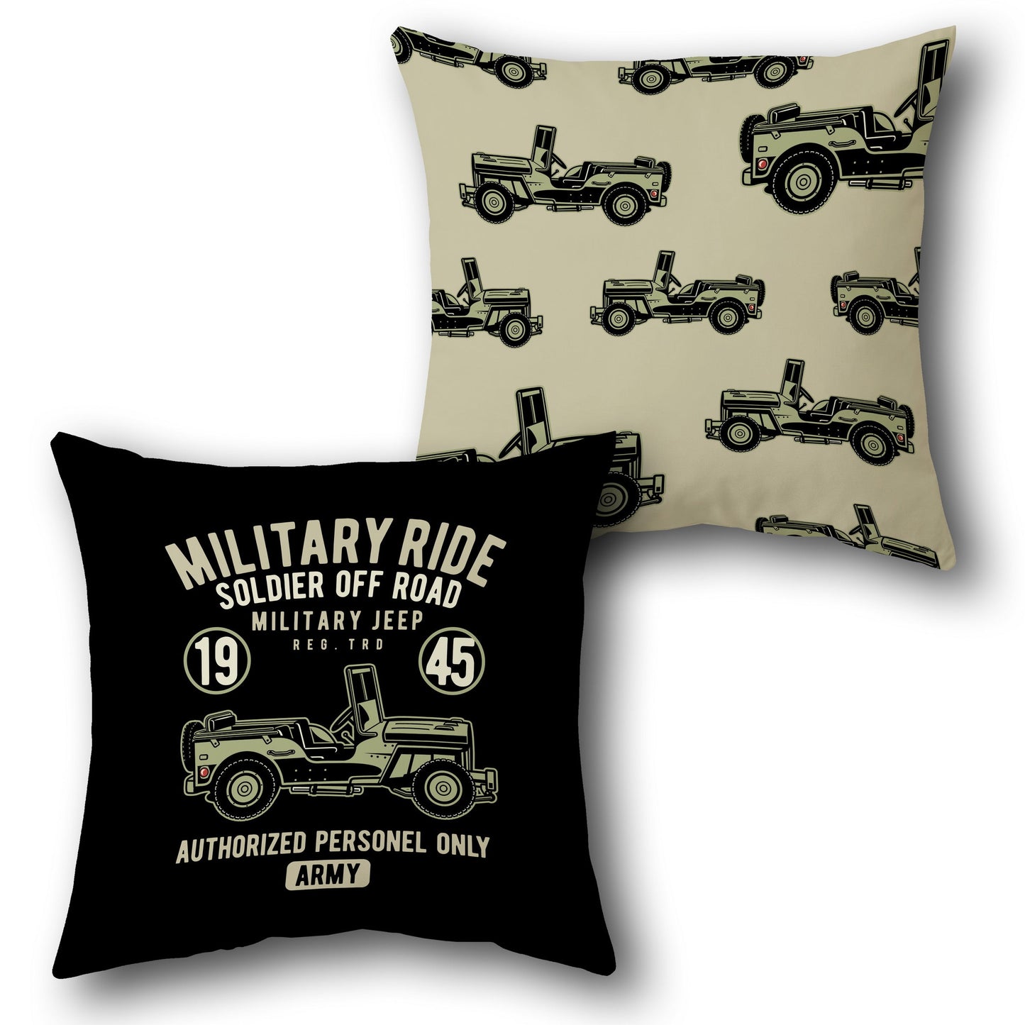 Military Jeep Soldier Cushion (Front & Back)