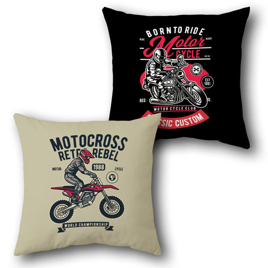 Motocross Born to Ride Cushion (Front & Back)