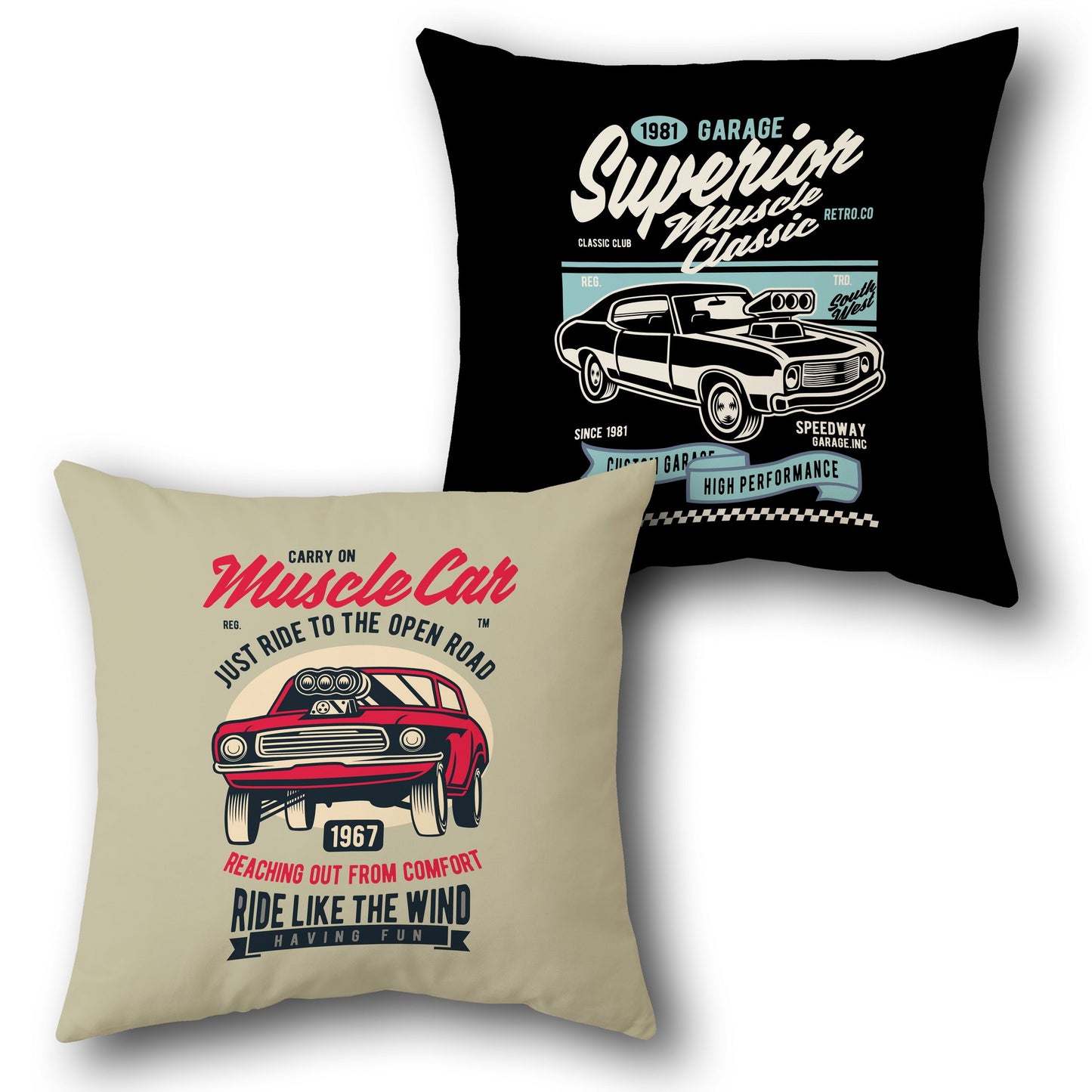 Muscle Car Retro Cushion (, Front & Back)