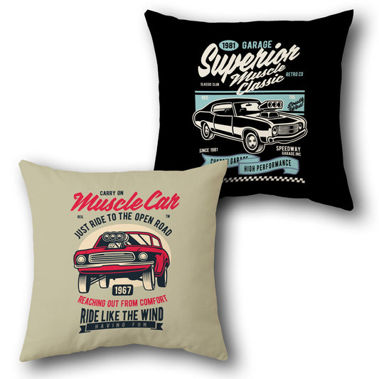 Muscle Car Retro Cushion (, Front & Back)