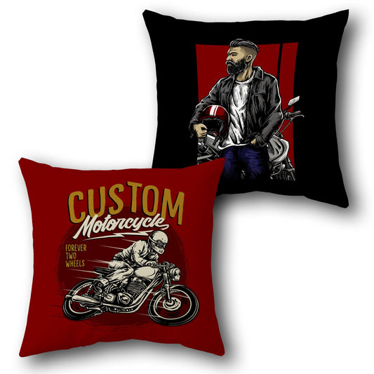 Red Black Custom Motorcycle Cushion (Front & Back)