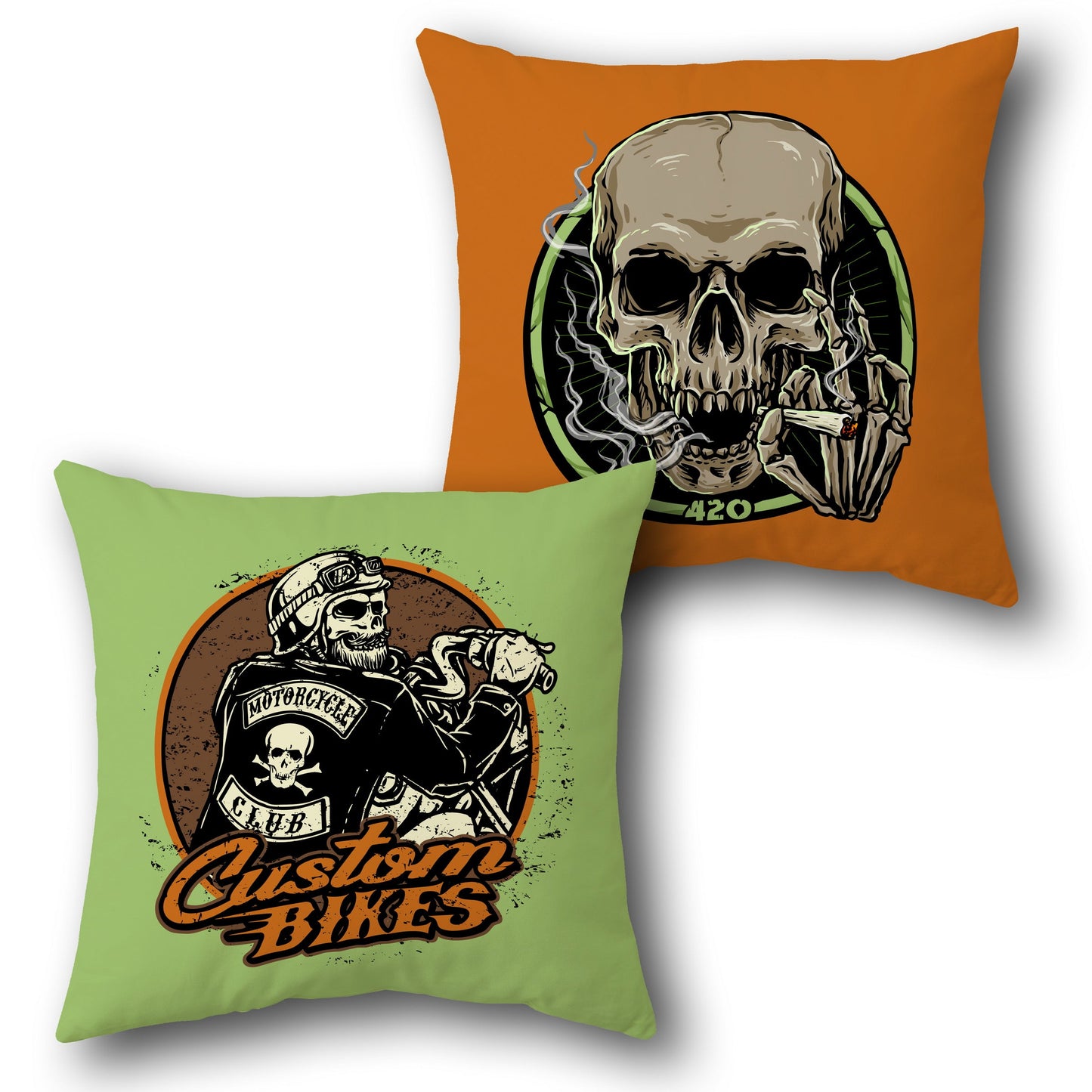 Green Orange Custom Bikes Cushion (Front & Back)