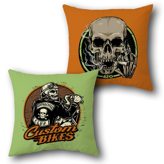 Green Orange Custom Bikes Cushion (Front & Back)