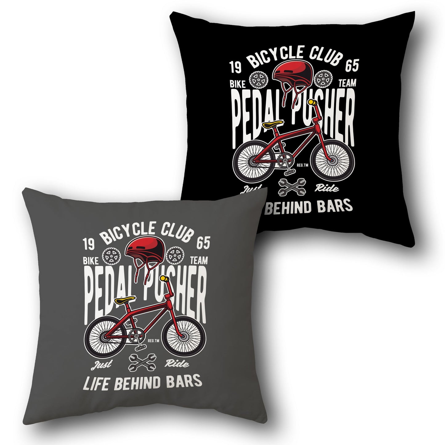 Gray Black Pedal Pusher Cushion (Front & Back)