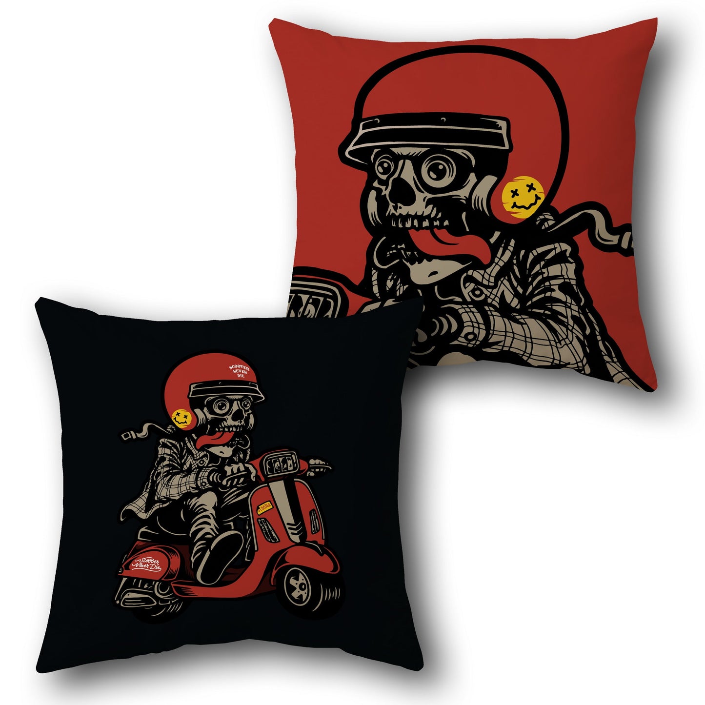 Red Black Road Trip Cushion (Front & Back)