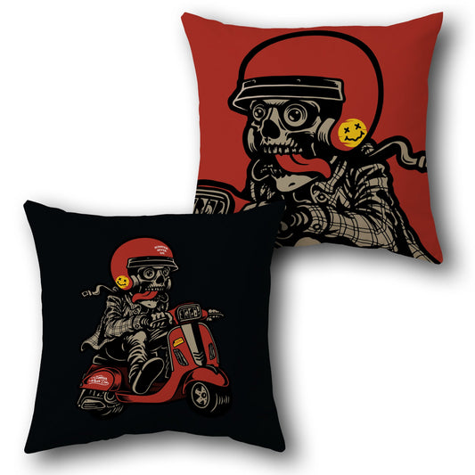 Red Black Road Trip Cushion (Front & Back)