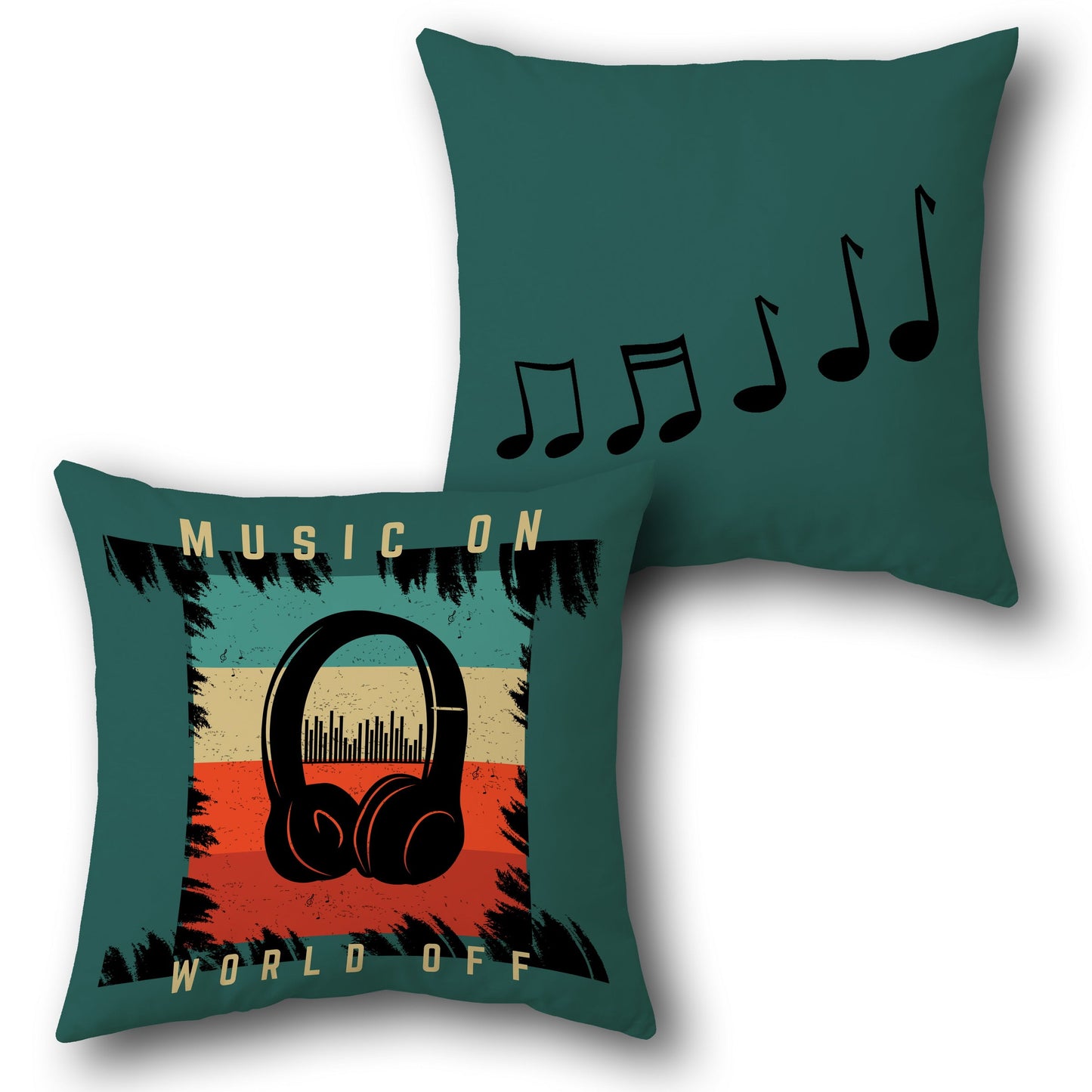 Music On World Off Cushion (Front & Back)