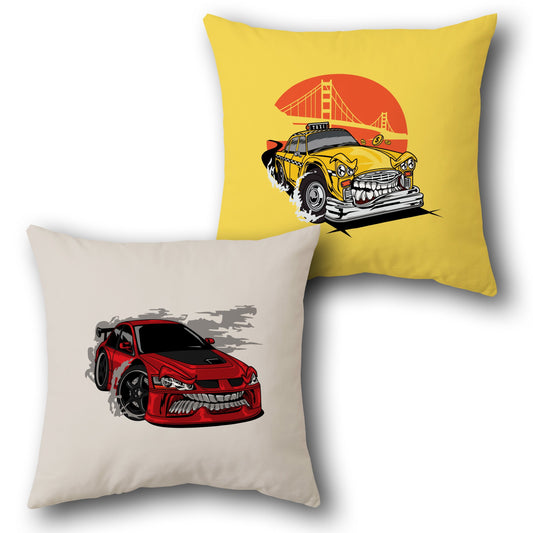 "City Drift Taxi Cushion" (Front & Back Design)