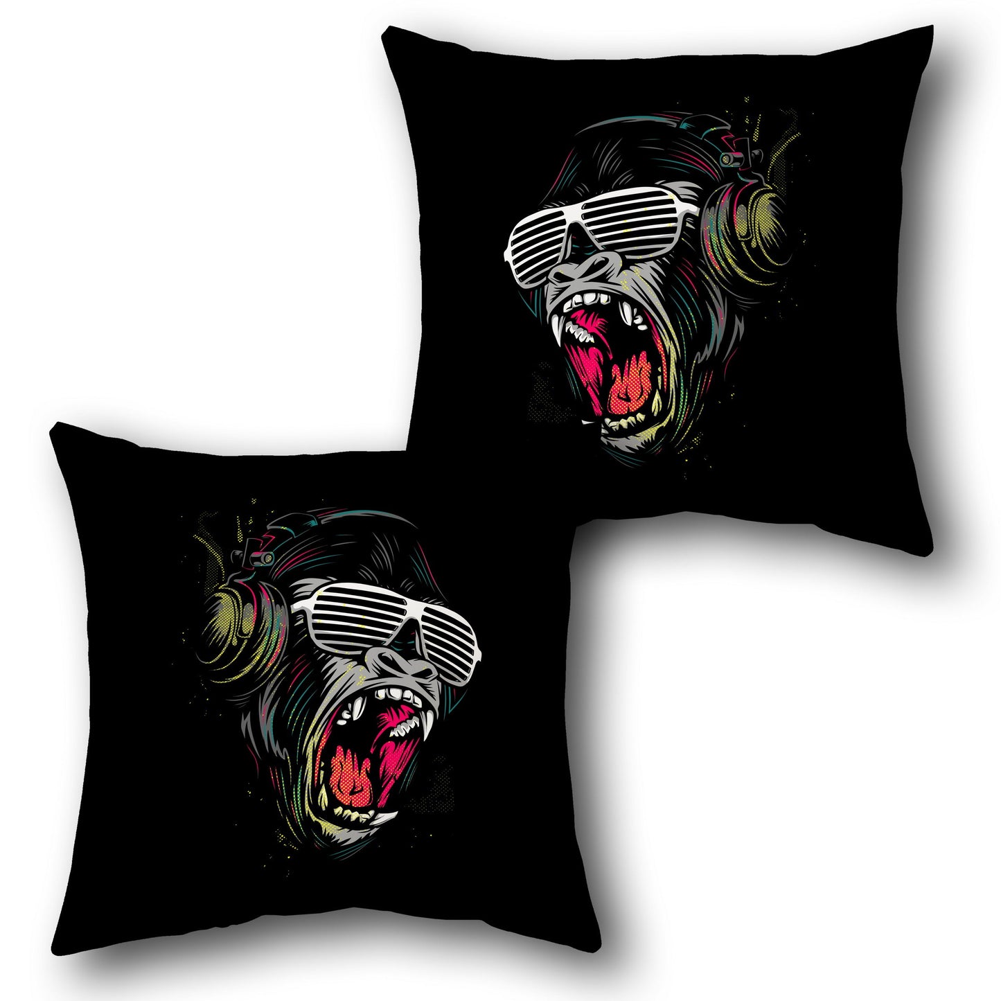 "Primal DJ Gorilla Cushion" (Front & Back Design)