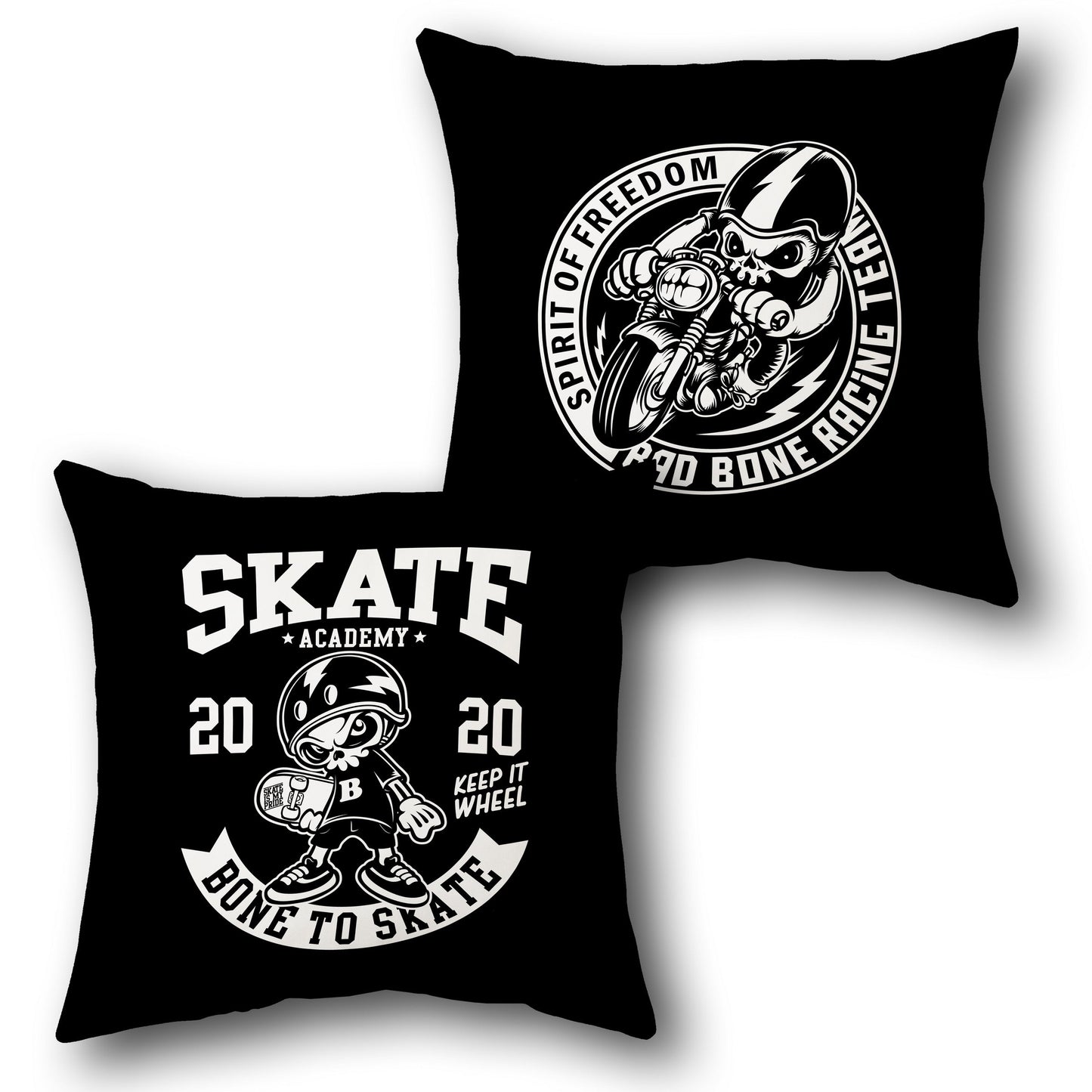 "Bone to Skate Racing Cushion" (Front & Back Design)