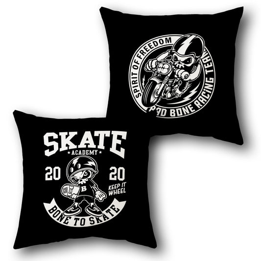"Bone to Skate Racing Cushion" (Front & Back Design)