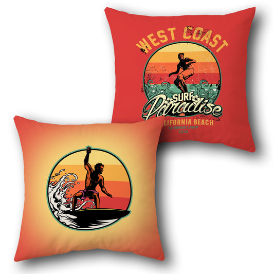 "West Coast Surfer Cushion" (Front & Back Design)