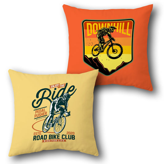 "Downhill Road Rider Cushion" (Front & Back Design)