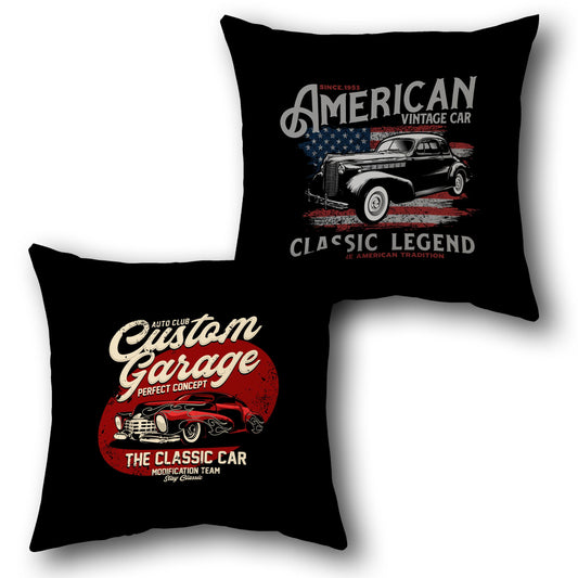 "American Vintage Car Cushion" (Front & Back Design)