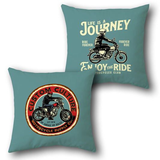 "Journey Rider Motorcycle Cushion" (Front & Back Design)