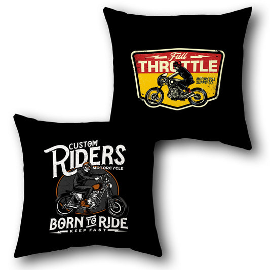 "Classic Motorcycle Club Cushion" (Front & Back Design)