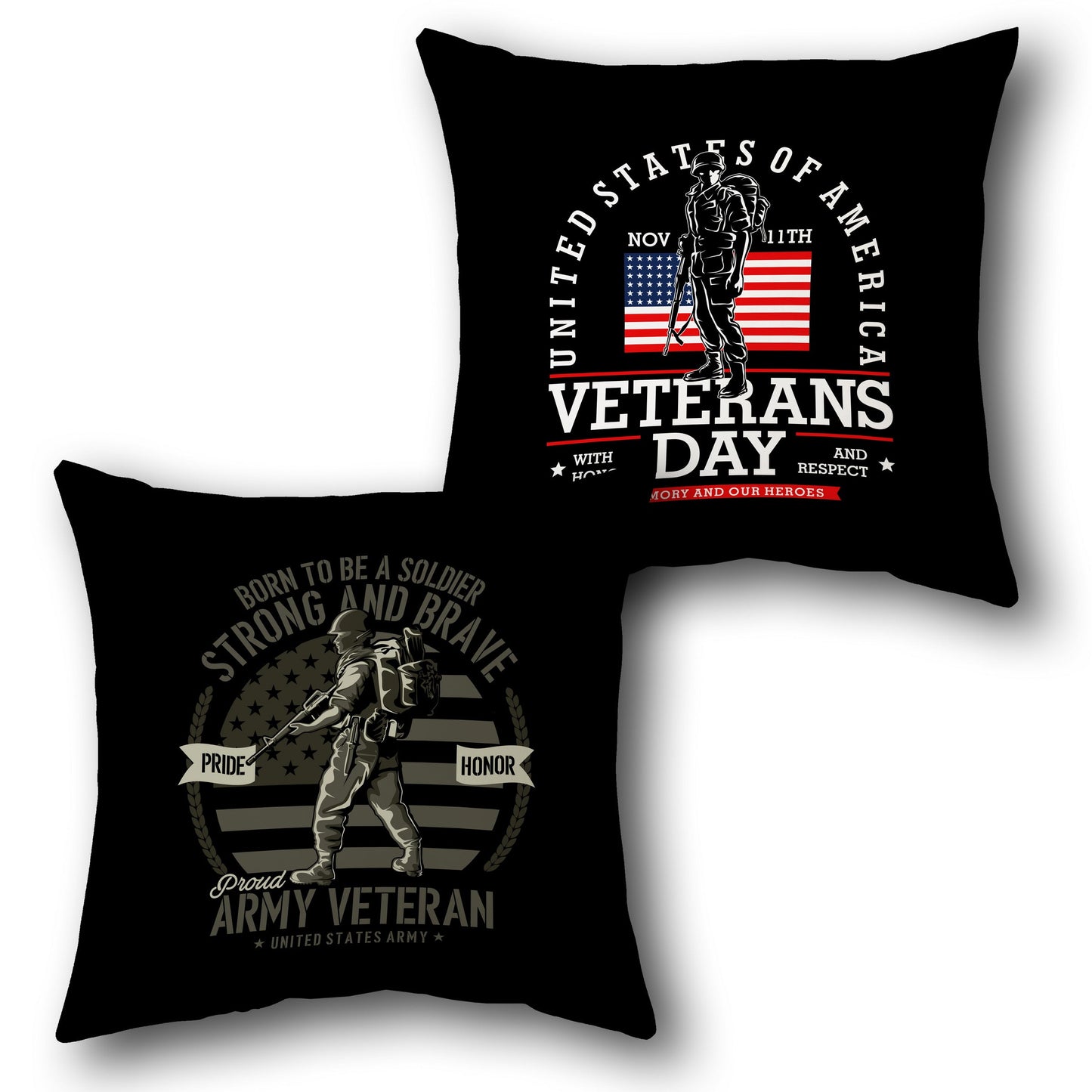 Veterans Day Soldier Cushion (Front & Back)