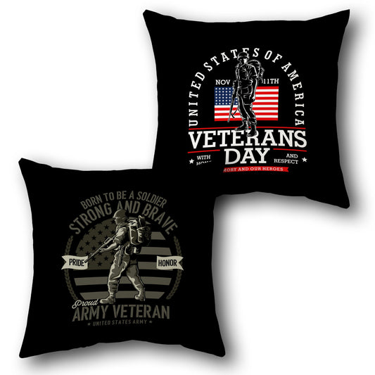 Veterans Day Soldier Cushion (Front & Back)