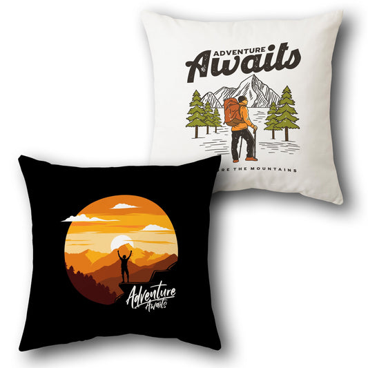 Adventure Awaits Cushion (Front & Back)