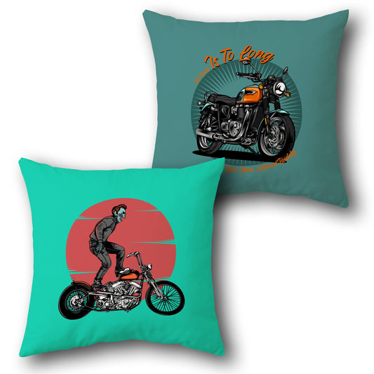 Biker Road Trip Cushion (Front & Back)