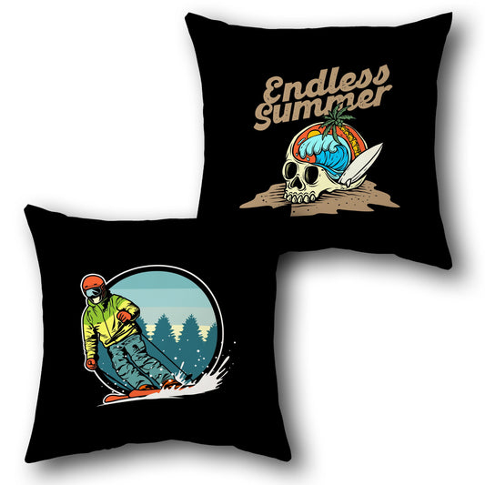 Endless Summer Skier Cushion (Front & Back)