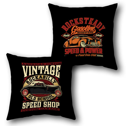 Rocksteady Vintage Rockabilly Cushion (, Front & Back)
