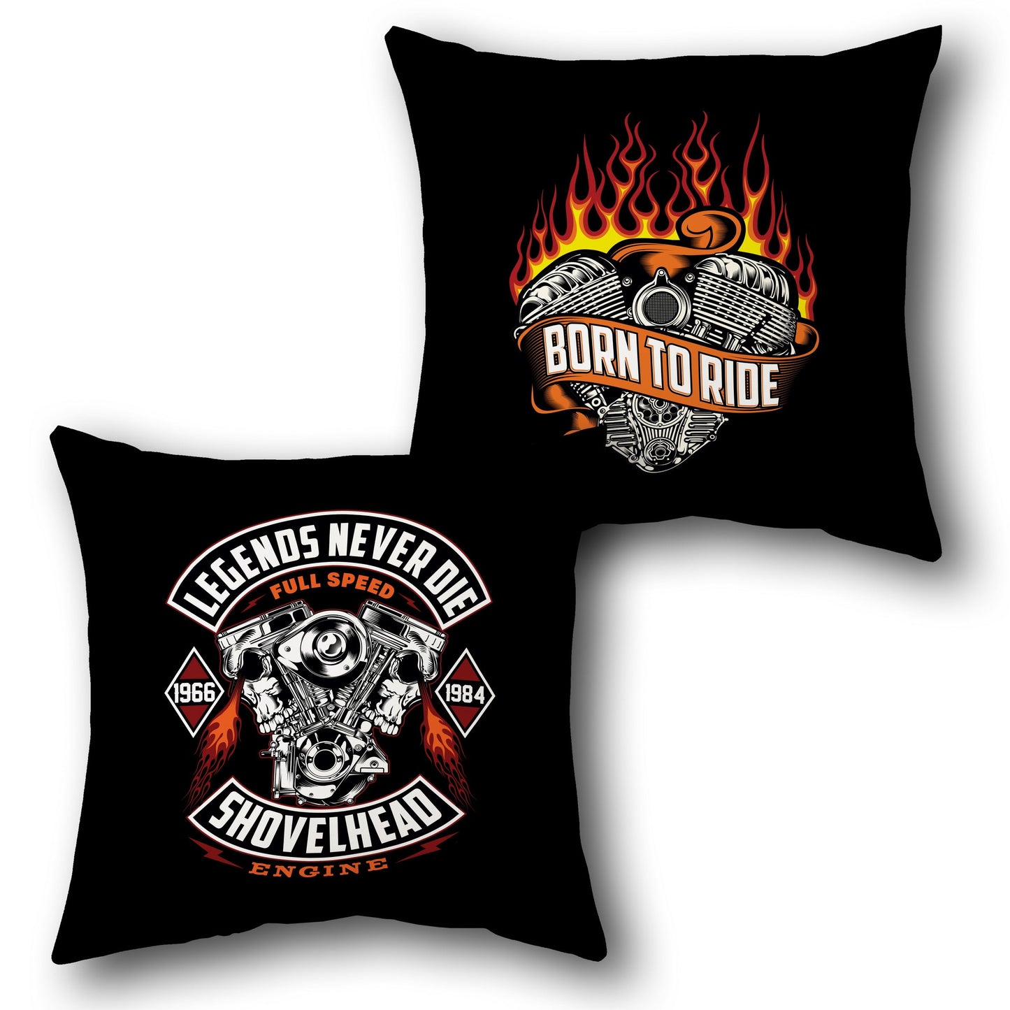 Born to Ride Shovelhead Cushion (, Front & Back)