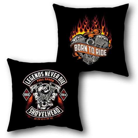 Born to Ride Shovelhead Cushion (, Front & Back)