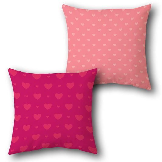 Heart Pattern Pink  Design Cushion Single (Front & Back)