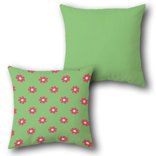 Floral Green  Design Cushion Single (Front & Back)