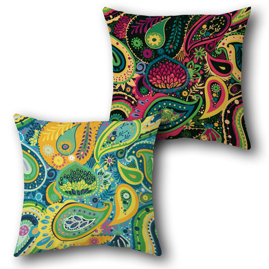 Paisley Bloom  in Multicolor  Design Cushion Single (Front & Back)