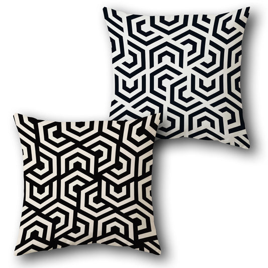 Hexagon Maze   Design Cushion Single (Front & Back)