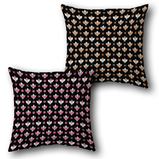 Floral Geometric Throw s  Design Cushion Single (Front & Back)